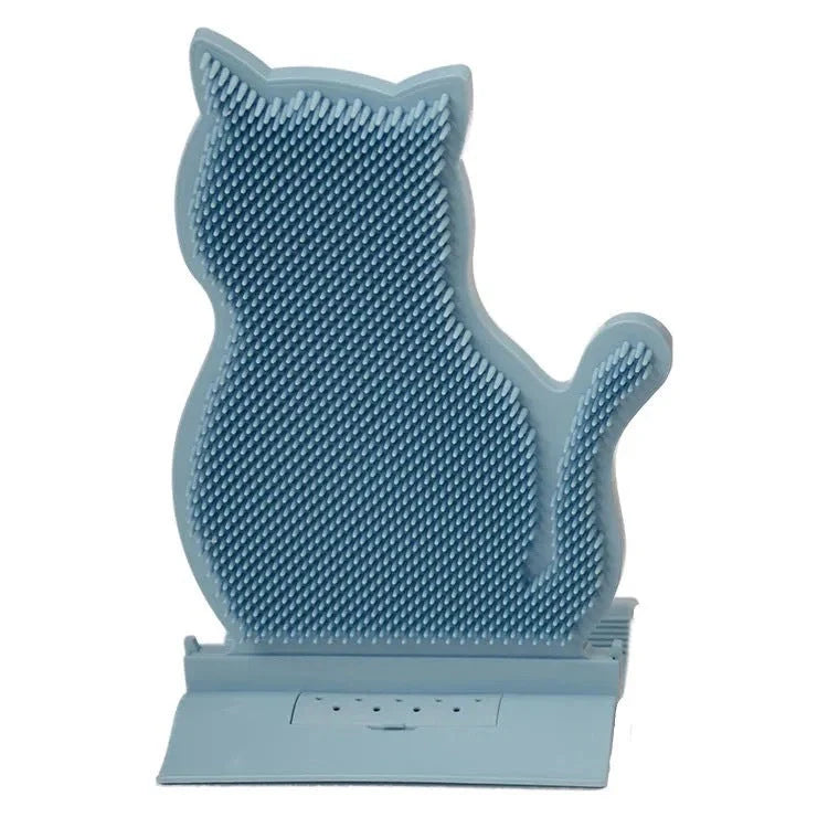 Cat self massage brush with catnip for shed hair removal and stress relief
