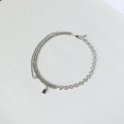 Frosty Wind Necklace: Platinum plated clavicle chain with unique stitching detail