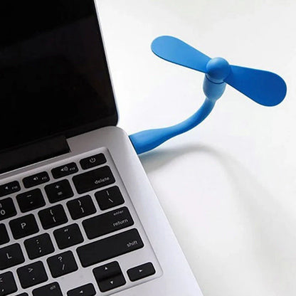 Mini USB fan with bendable bamboo dragonfly design in various colors