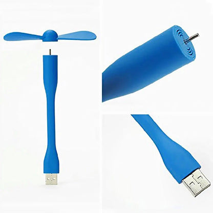 Mini USB fan with bendable bamboo dragonfly design in various colors