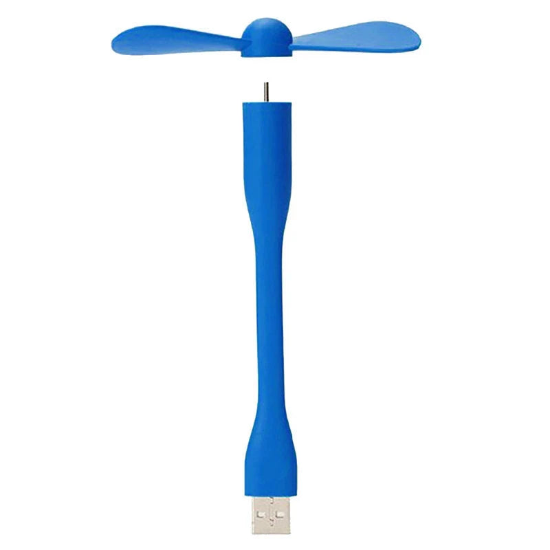 Mini USB fan with bendable bamboo dragonfly design in various colors