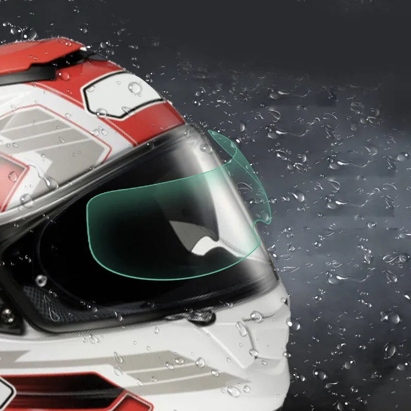 Transparent motorcycle helmet waterproof rainproof anti-fog film with nano ceramic scratch-resistant layer and blue helmet option