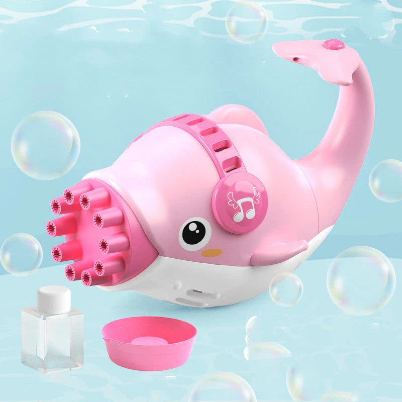 10-Hole Dolphin Bubble Blaster - Gatling-Style Fun for Kids