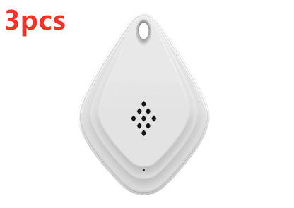 Ultrasonic mosquito repeller in black and white, compact design with USB charging port