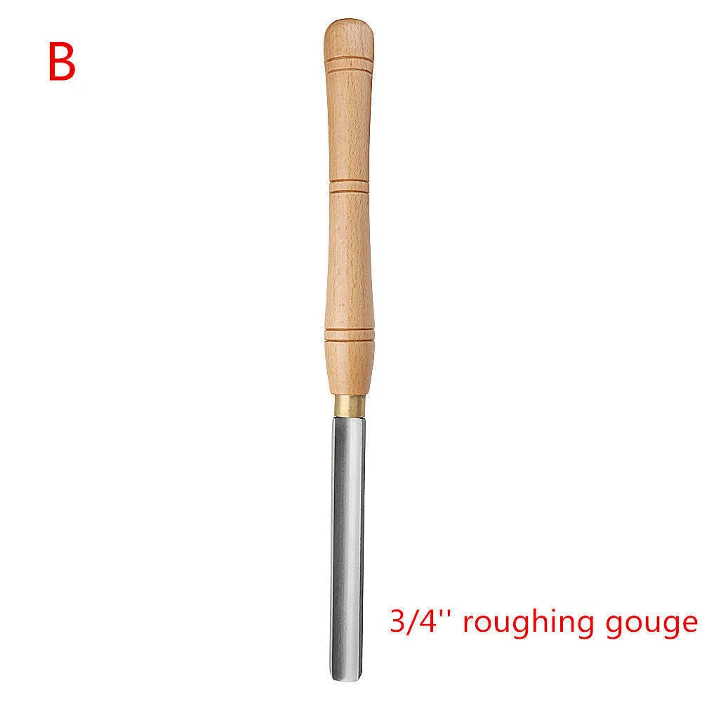 High-end 8-piece woodturning tool set with chrome vanadium steel tools in a wooden box.