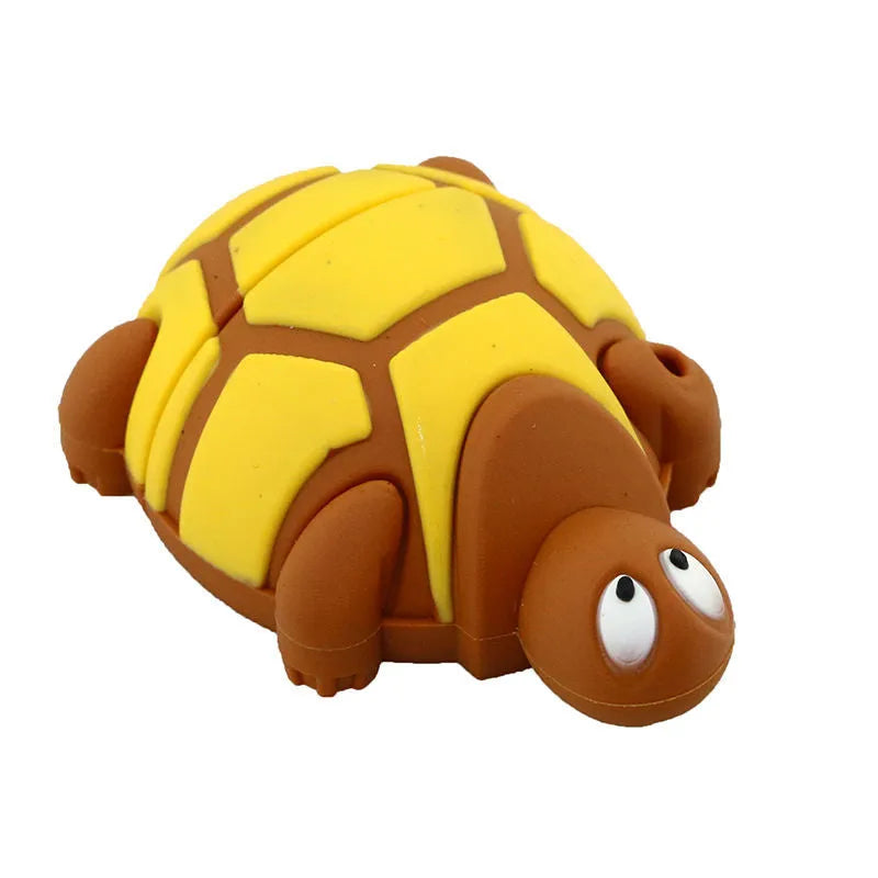 Creative Cartoon Turtle USB Flash Drive in Green with a plastic shell and USB connector visible