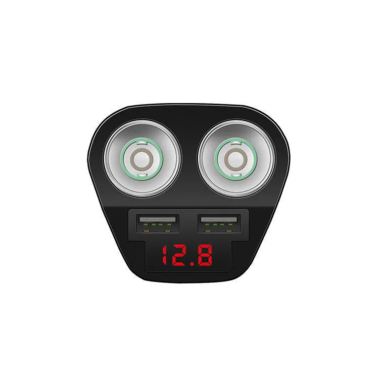 White dual USB car charger with 80W power output, made from ABS material