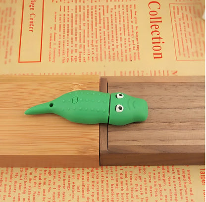 Green anime USB flash drive 16GB with PVC shell and USB 2.0 connector, 12MB/s read speed