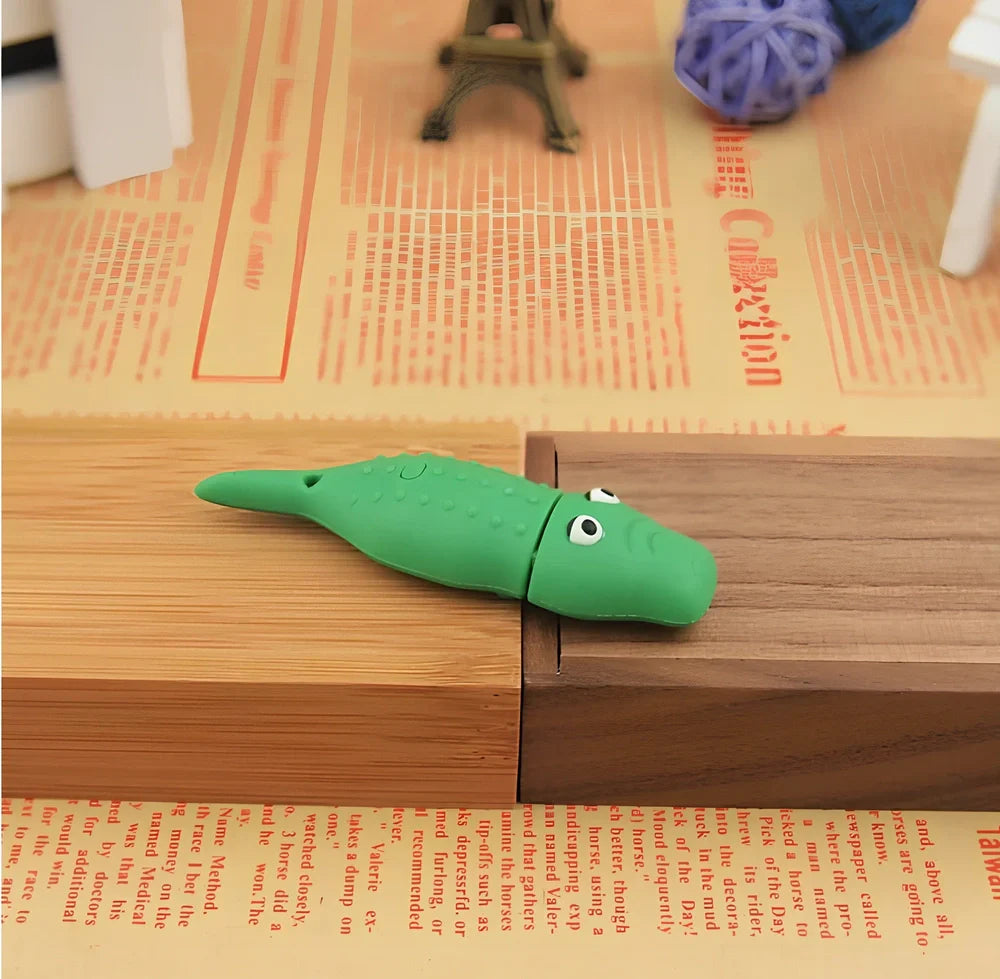 Green anime USB flash drive 16GB with PVC shell and USB 2.0 connector, 12MB/s read speed