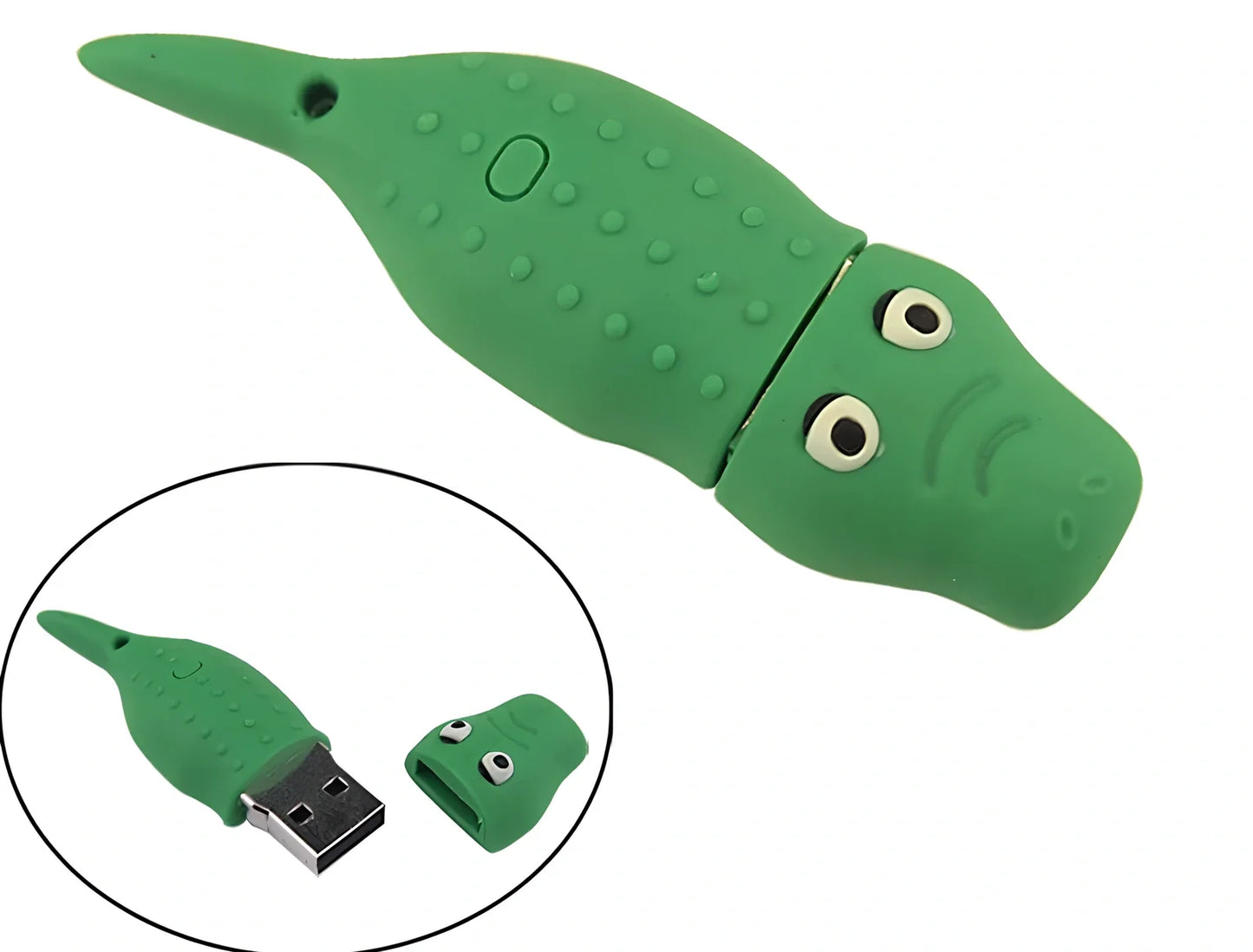 Green anime USB flash drive 16GB with PVC shell and USB 2.0 connector, 12MB/s read speed