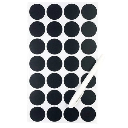 Circular reusable PVC blackboard sticker labels for organisation