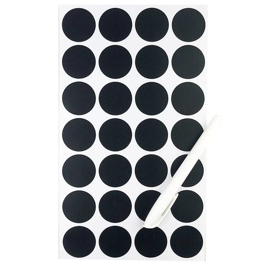Circular reusable PVC blackboard sticker labels for organisation