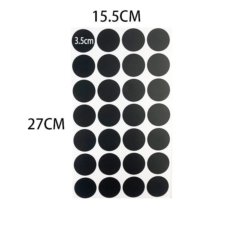 Circular reusable PVC blackboard sticker labels for organisation