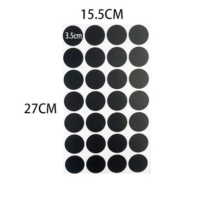 Circular reusable PVC blackboard sticker labels for organisation