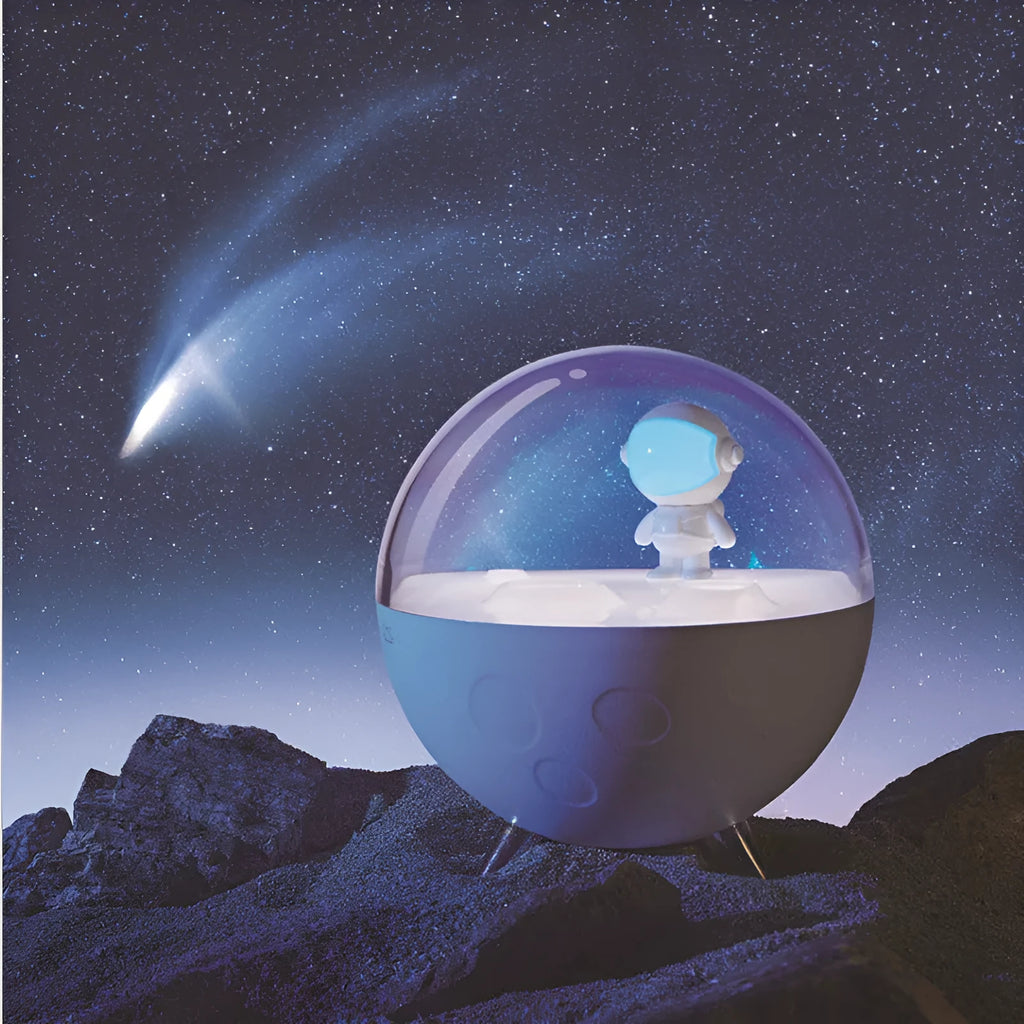 USB-powered cartoon LED night light with white and blue light options for bedroom or nursery