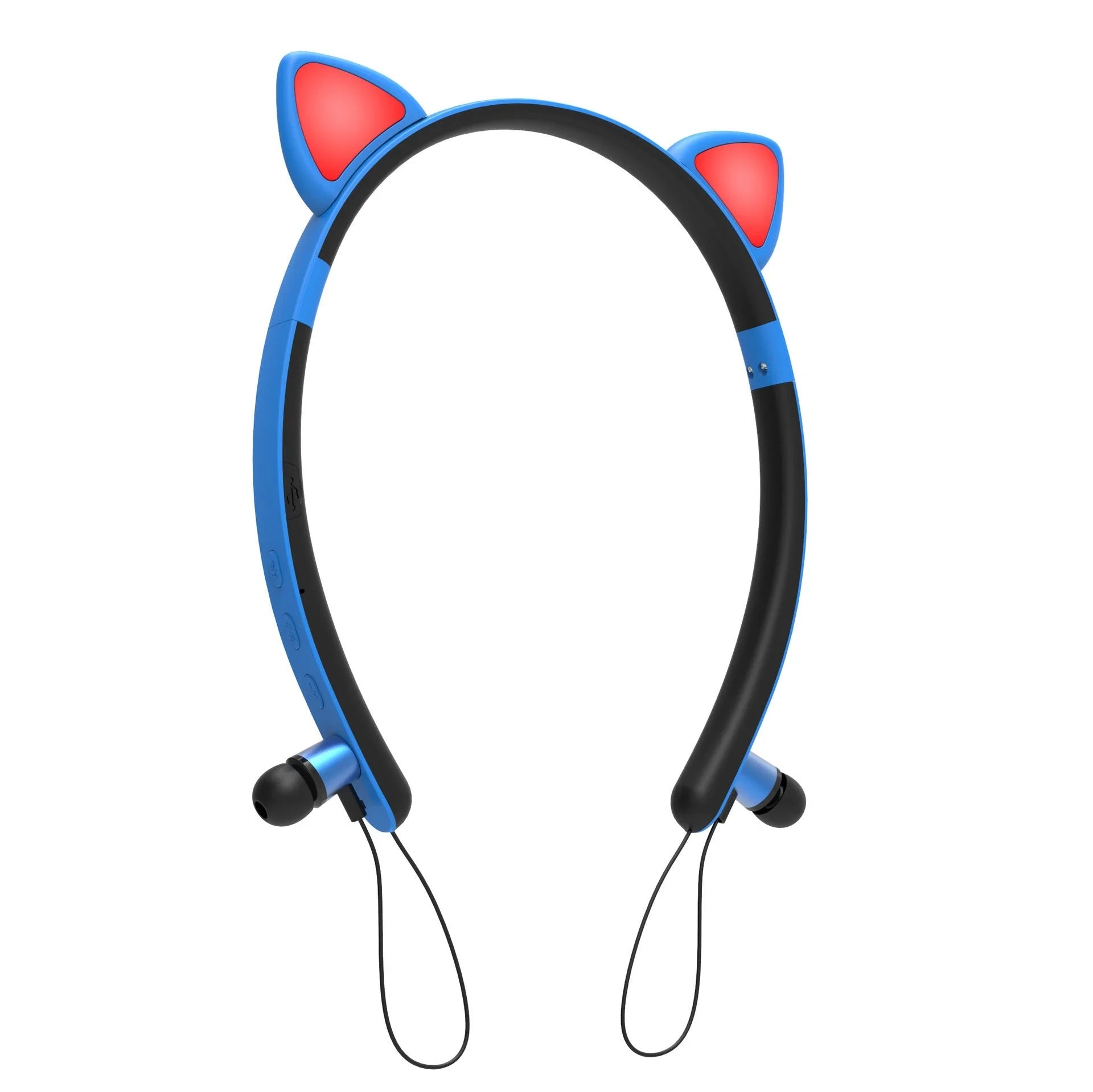 Wireless Bluetooth headphones with luminous cat ear design, soft silicone earmuffs, and magnetic earcups for a comfortable and fashionable listening experience.