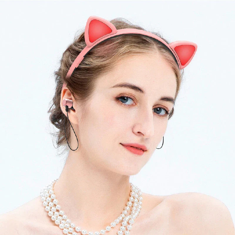 Shopfluxpro NZ Wireless Bluetooth Cat Ear Headphones with Luminous Design