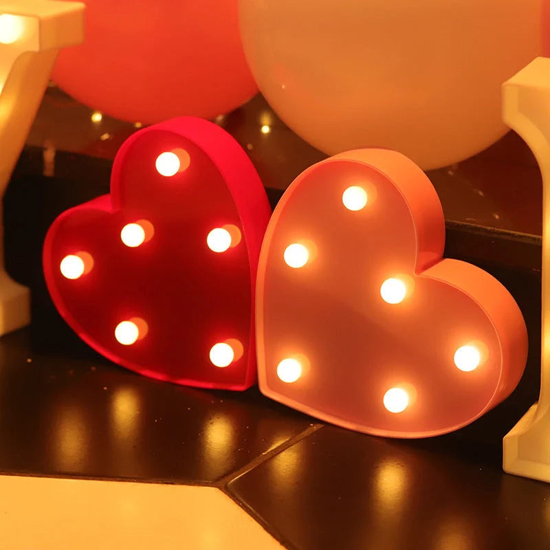 Luminous LED letter and number night light for weddings and parties
