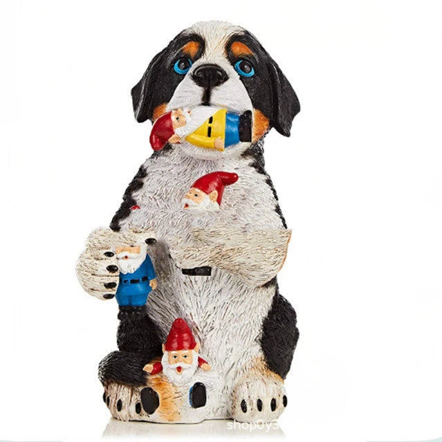 Cats Eat Dwarfs resin garden ornament, unique outdoor decor