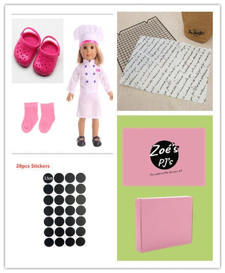 Doll Clothes Americangirl Accessories Chef Clothes for 18-inch Dolls