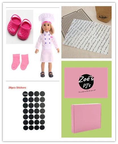 Doll Clothes Americangirl Accessories Chef Clothes for 18-inch Dolls