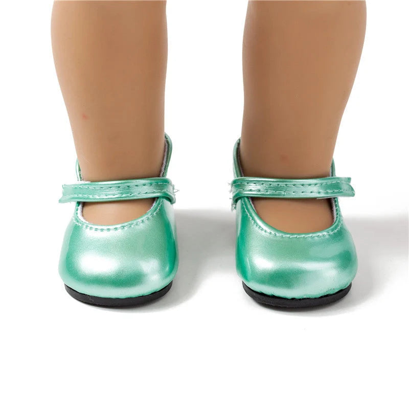 American Girl Doll shoes in various colours, made from durable PU/Polyurethane