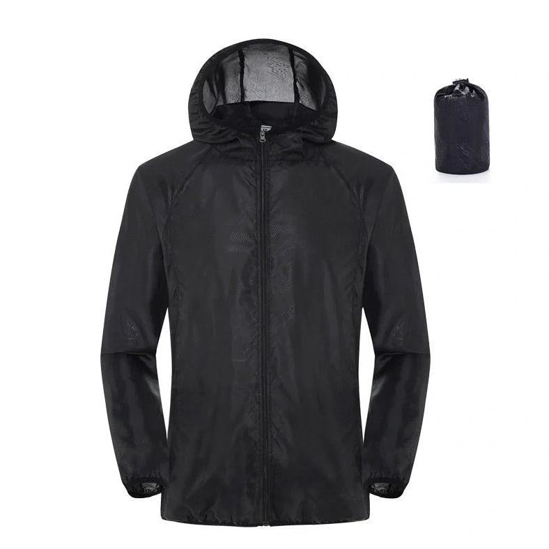 Women's sleeveless waterproof windbreaker in fluorescent green with UPF 50+ sun protection rating