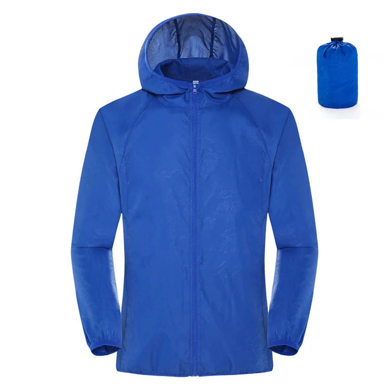 Women's sleeveless waterproof windbreaker in fluorescent green with UPF 50+ sun protection rating