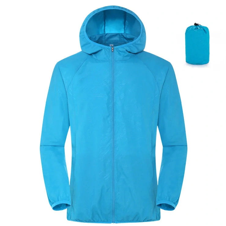 Women's sleeveless waterproof windbreaker in fluorescent green with UPF 50+ sun protection rating