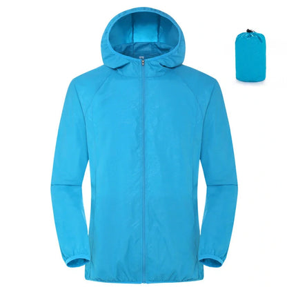 Women's sleeveless waterproof windbreaker in fluorescent green with UPF 50+ sun protection rating