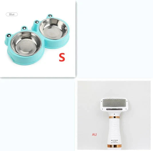 2-in-1 pet drying brush and hair dryer comb with adjustable heads for efficient grooming