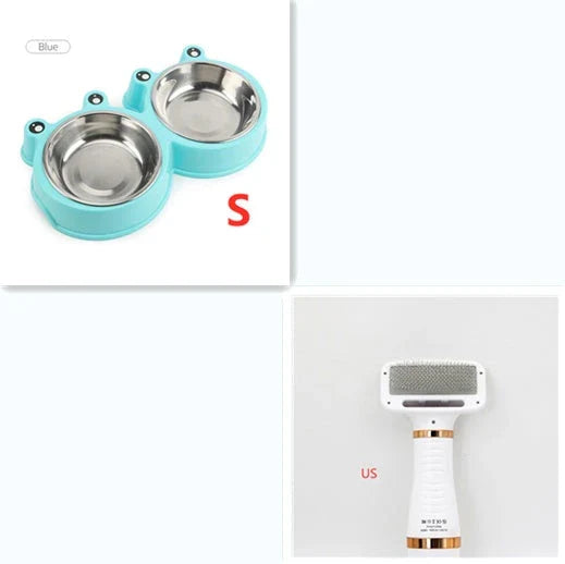 2-in-1 pet drying brush and hair dryer comb with adjustable heads for efficient grooming