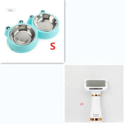 2-in-1 pet drying brush and hair dryer comb with adjustable heads for efficient grooming