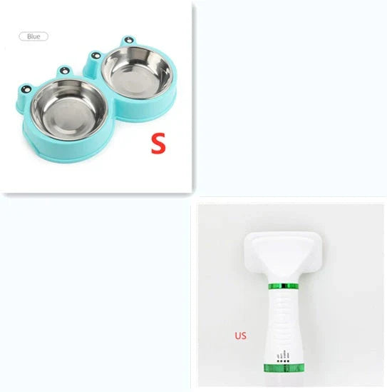 2-in-1 pet drying brush and hair dryer comb with adjustable heads for efficient grooming