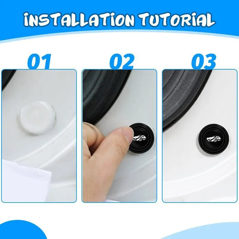 Black rubber car body sound insulation damping gasket with double-sided tape, approximately 2.8cm diameter