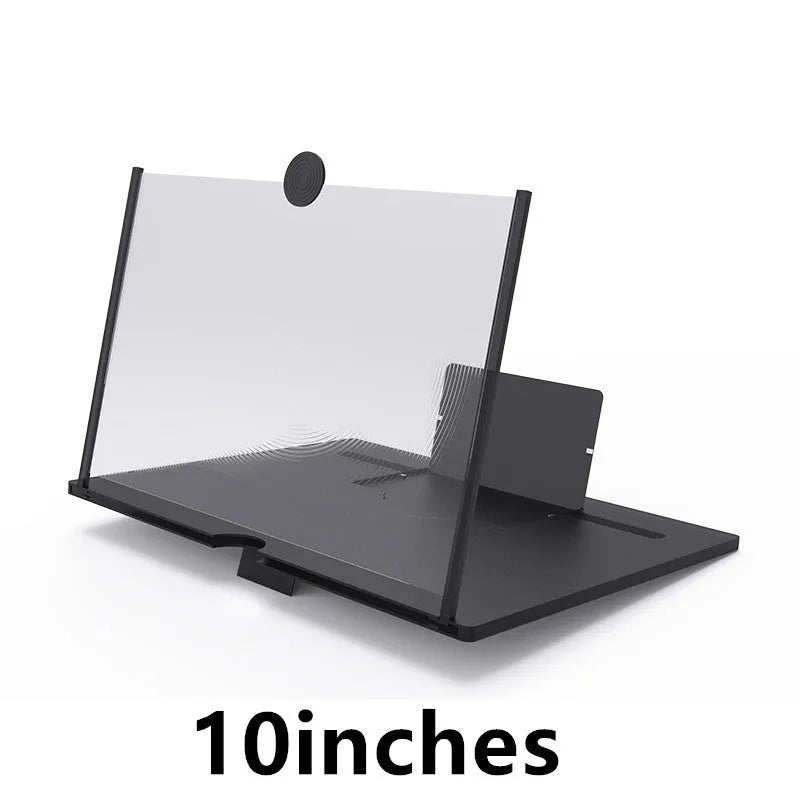 12-inch wood grain screen amplifier folding bracket with log and acrylic construction