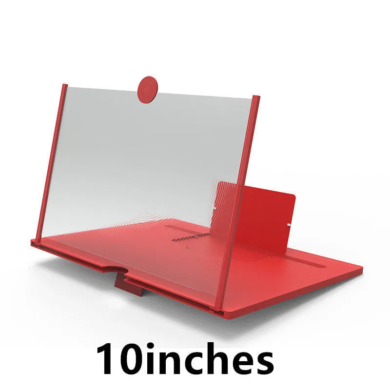 12-inch wood grain screen amplifier folding bracket with log and acrylic construction