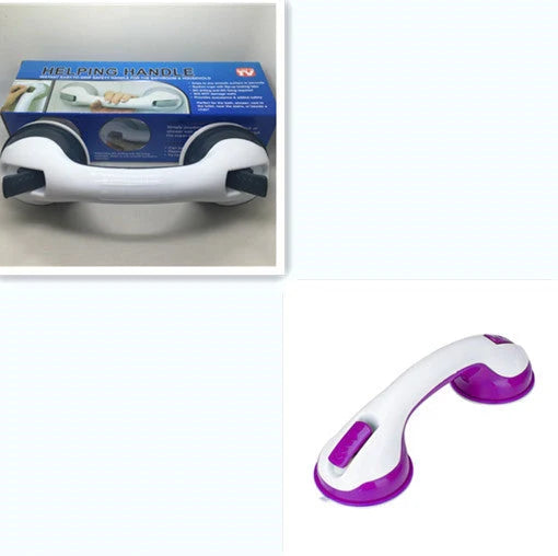ABS suction cup bathroom handrail in green, blue, and purple for anti-slip safety