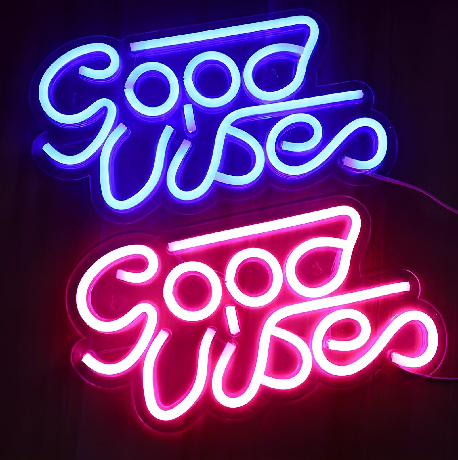 USB-powered LED neon wall light with transparent acrylic shell and decorative lighting effects