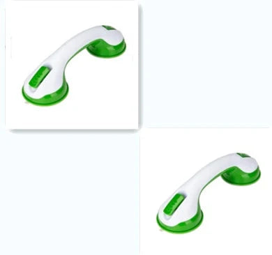ABS suction cup bathroom handrail in green, blue, and purple for anti-slip safety