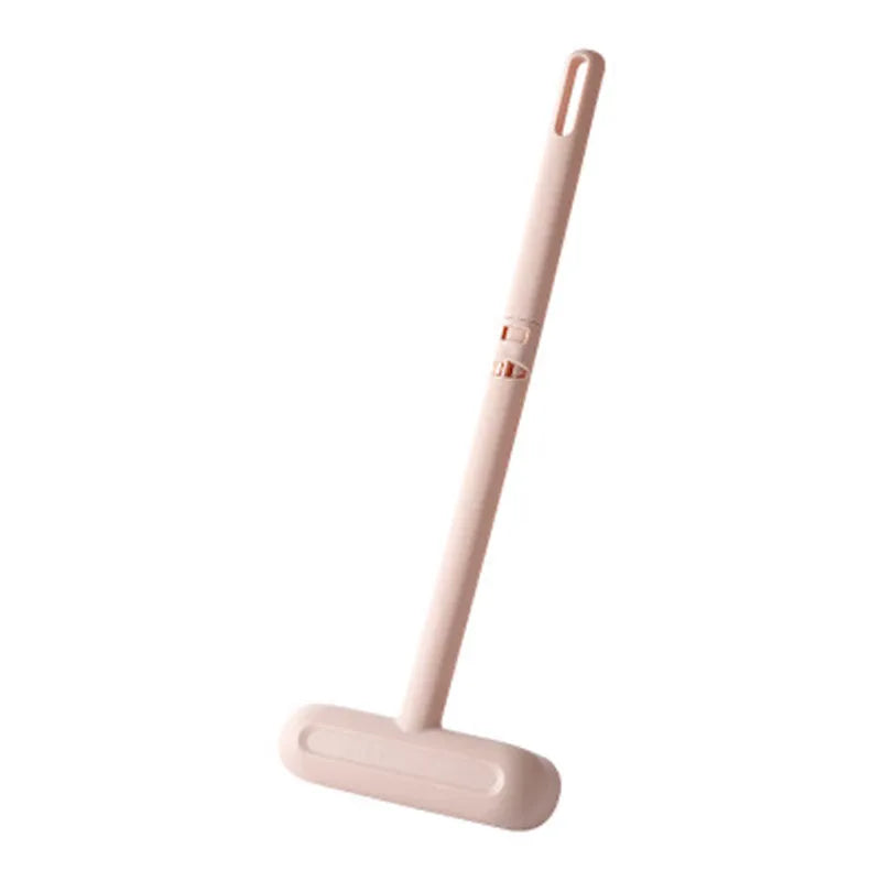 Household long-handled double-sided screen window cleaning brush in white plastic, 52cm long