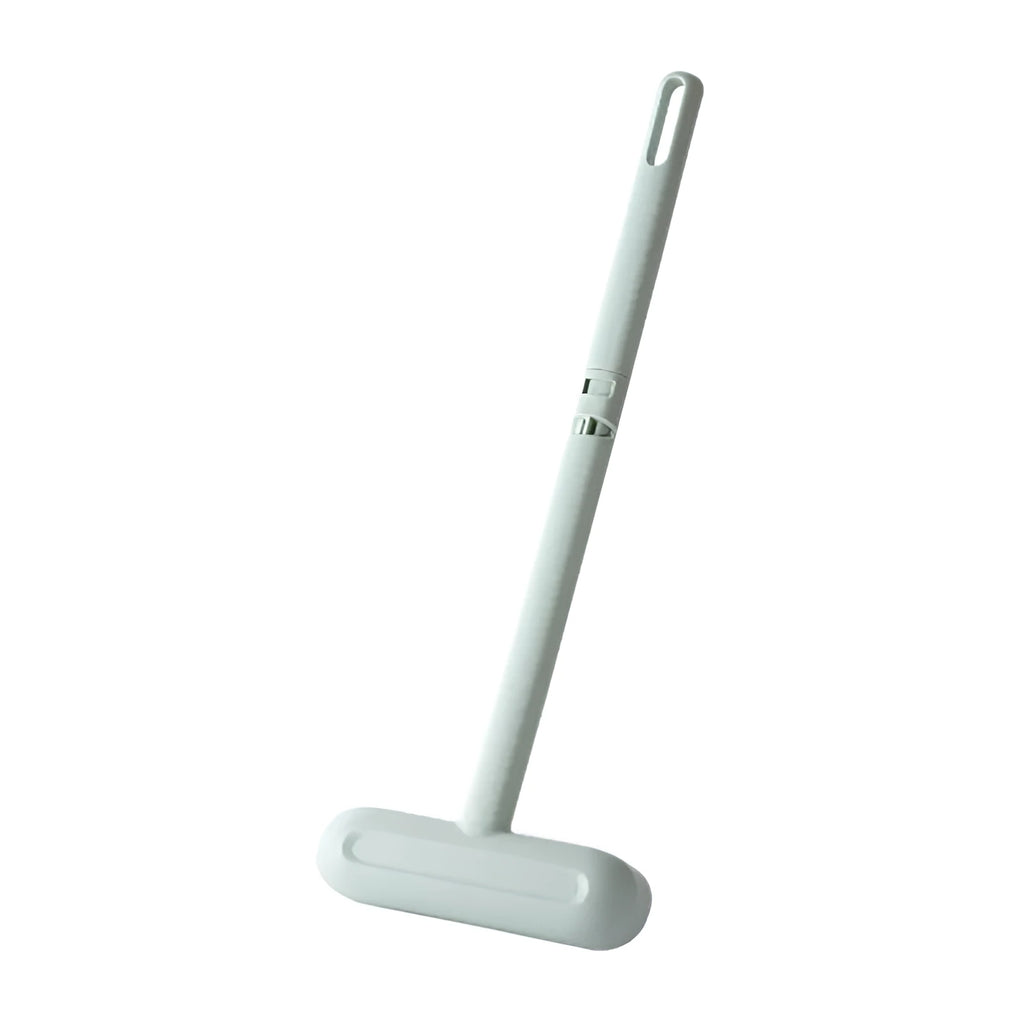 Household long-handled double-sided screen window cleaning brush in white plastic, 52cm long