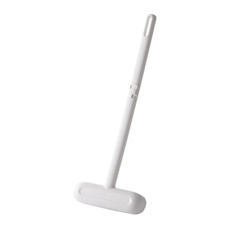 Household long-handled double-sided screen window cleaning brush in white plastic, 52cm long