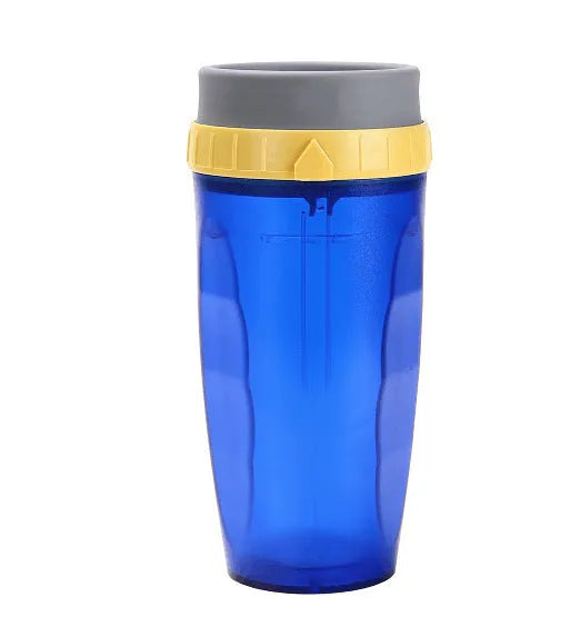 Cartoon pattern double-wall insulation travel tumbler with twist-top silicone seal and straw