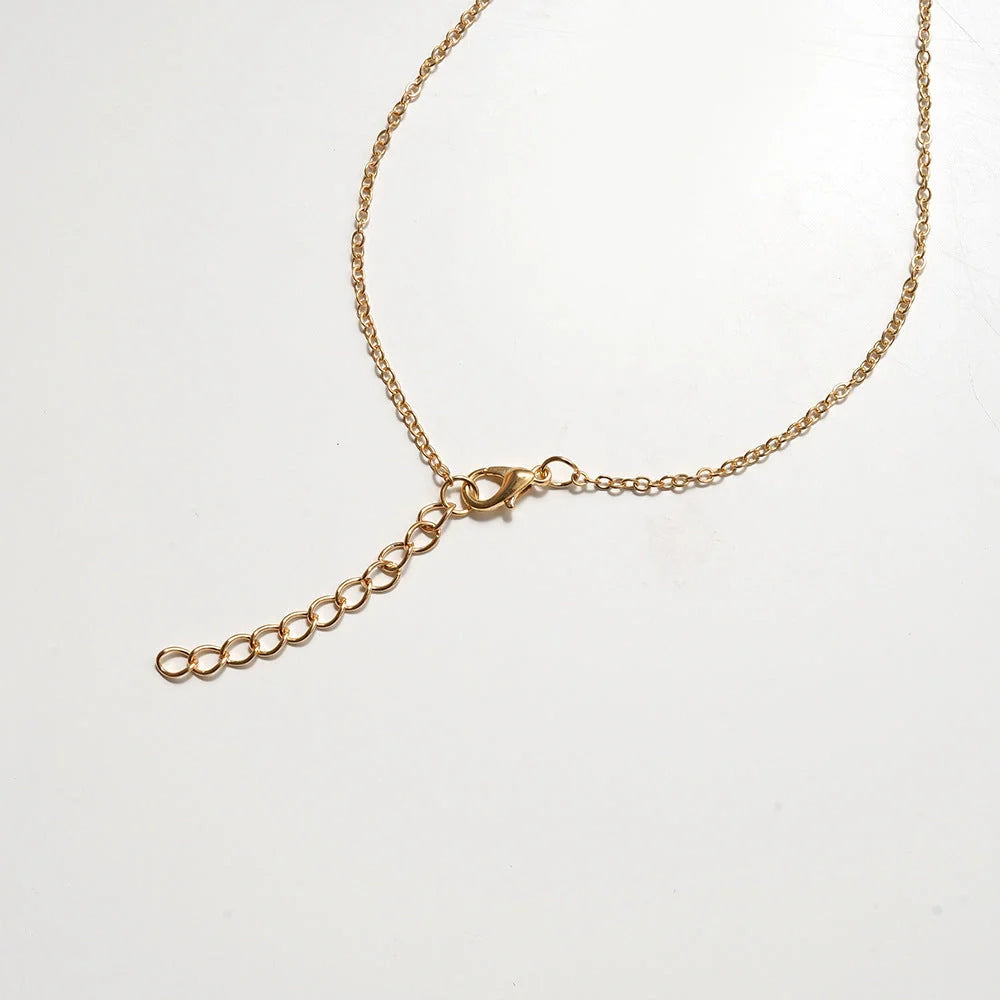 Adjustable sunflower necklace with yellow alloy pendant and electroplated chain