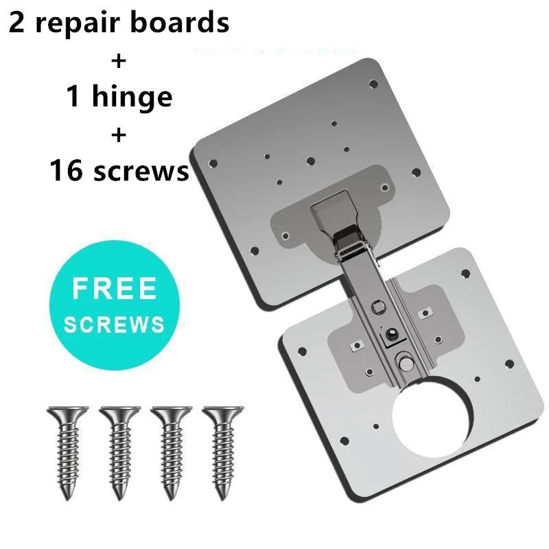 Stainless steel hinge repair installation device for furniture frames