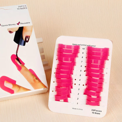 26-piece nail art overflow clip set in colour box, 15 cm packed size, prevents polish drips on fingers