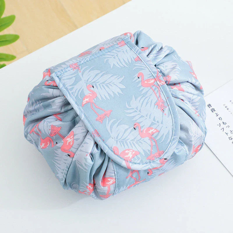 Stylish drawstring cosmetic bag with large capacity for beauty essentials