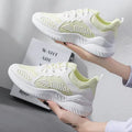 Women's breathable mesh running shoes in available colours: Green, Pink, White, Yellow, White Green