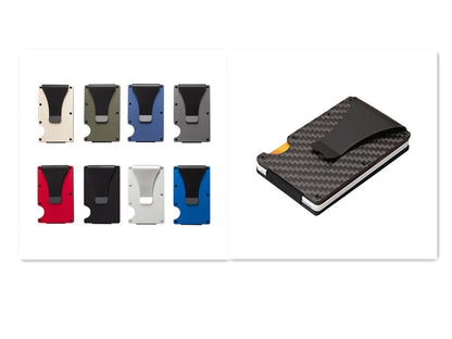 Sleek aluminum alloy bank card holder with geometric design, holds up to 12 cards